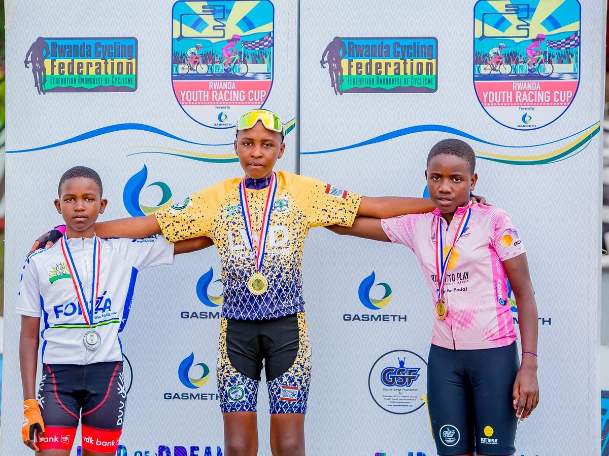 cyclingrwanda's tweet photo. Rwanda Youth Racing Cup 2026
▪️Round 7
▪️Podium Photos & Results
▪️Benjamins Girls (U13)
🥇Teta Gift (LWD Cycling Team)
🥈Uwase Allia (Les Amis Sportifs)
🥉Uwababyeyi Alice (Bugesera Cycling Team)
#GasMeth #GSF #YouthRacingCup2026 #YouthRacingCup #Rwanda #Cycling https://t.co/dCNPVQPfgU