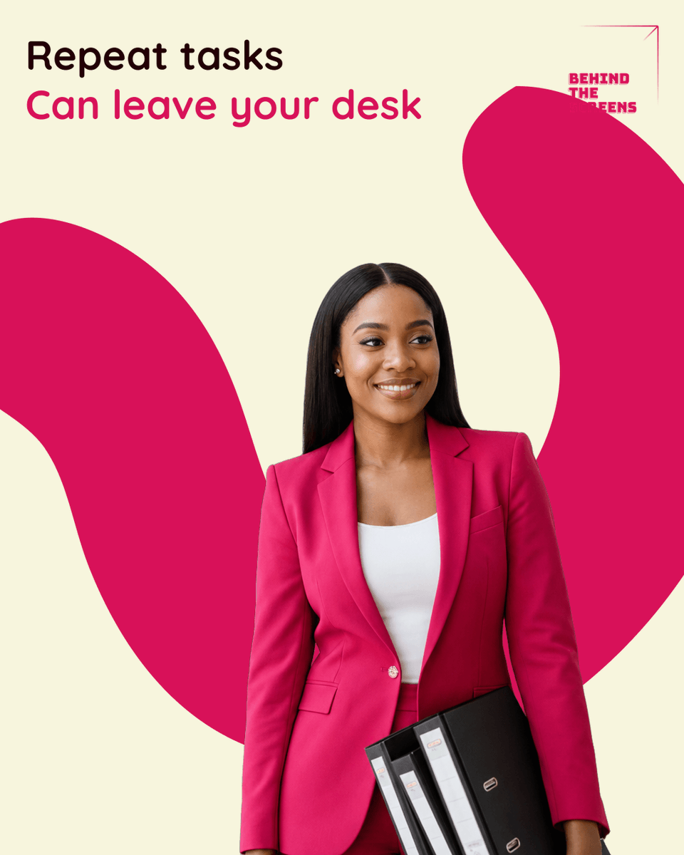 Behinddescreens's tweet photo. Repeat admin does not need to stay on your desk. BTS helps founders hand off the smaller tasks with more clarity and less friction. https://t.co/Q2pLiyZxvX