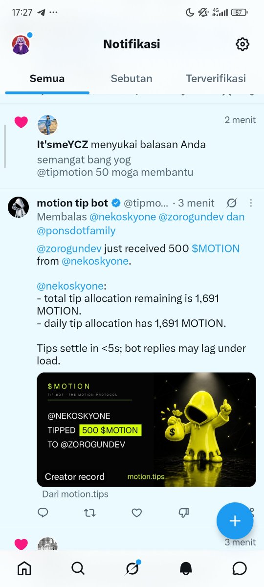 nekoskyone's tweet photo. Siapa lagi yang mau di tip? @tipmotion  $motion mau balik dulu bang https://t.co/WyvavgTzNM