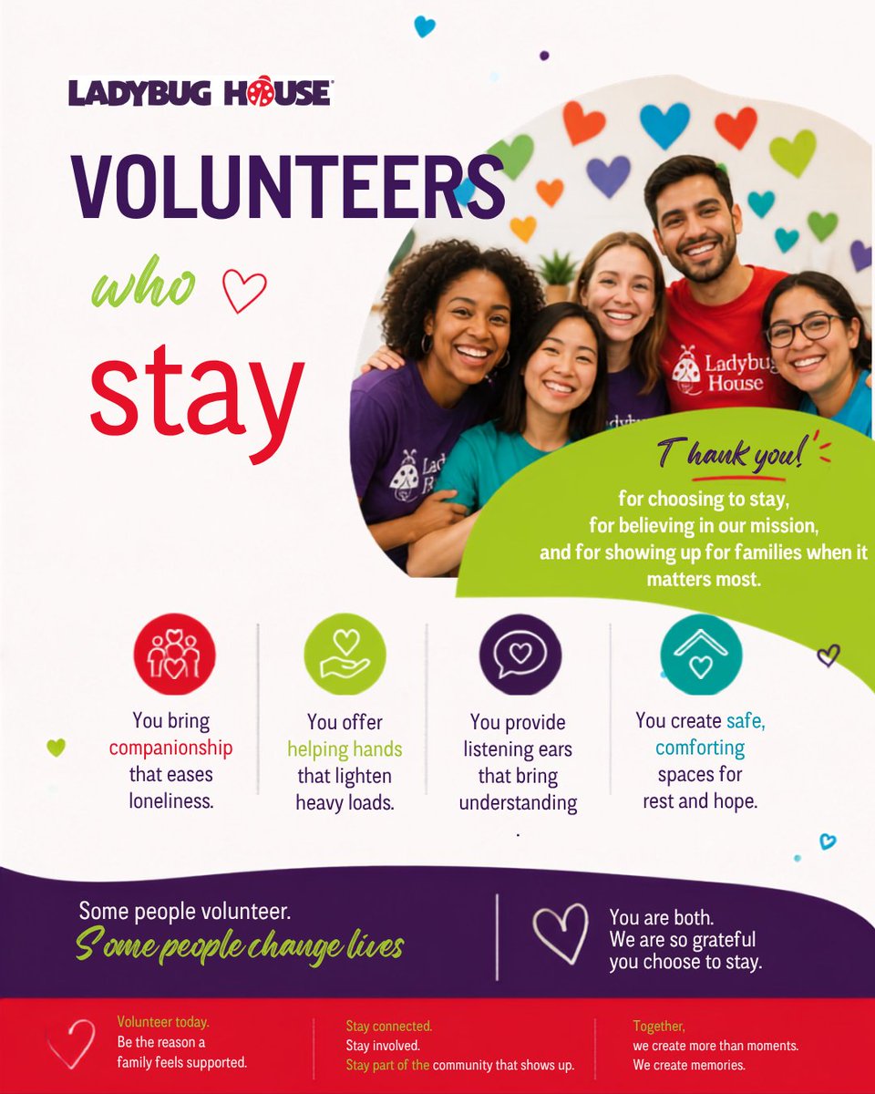 ladybug_house's tweet photo. They don't just give time. They give heart. The ones who show up, again and again,
who listen, lift, and love without expecting anything in return.

You are the heartbeat of Ladybug House.
#LadybugHouse #VirtualVolunteering #PediatricPalliativeCare #PalliativeCare #PediatricCare https://t.co/IixHGSczEm