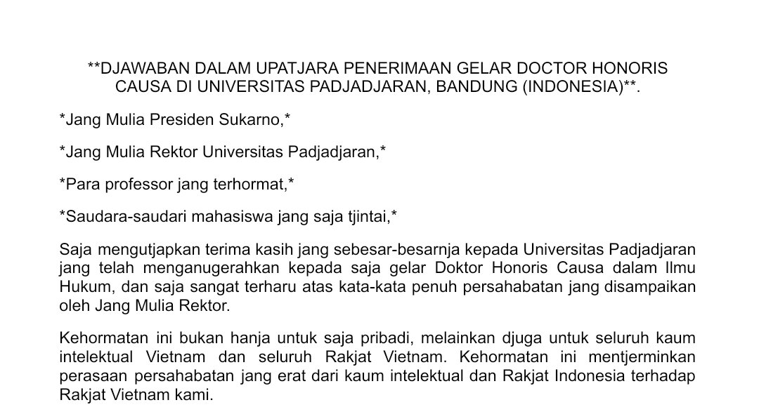 dzikri_firyal's tweet photo. Kemarin malam, saya coba mencari pidato Ho Chi Minh langsung ketika ia mendapat Doktor Honoris Causa dari Universitas Padjadjaran. Setelah ngubek2 web arsip Vietnam, saya menemukannya. Pidato ini awalnya dimuat oleh koran Nhân Dân no. 1817 tanggal 6 Maret 1959. https://t.co/ANpM6yjlj0