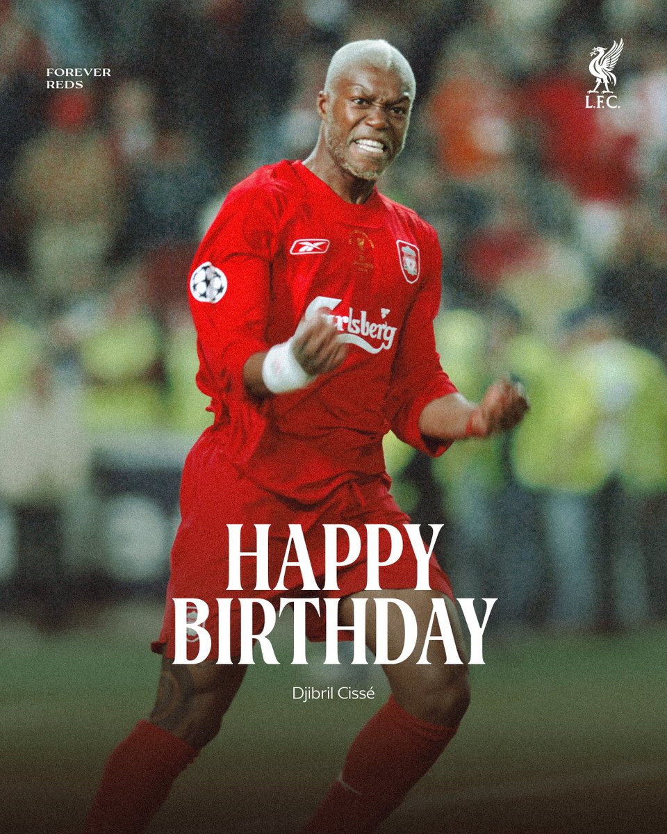 LFC's tweet photo. Best wishes on your birthday, Djibril Cissé 🎂🎉 https://t.co/gbr8CDAA3o