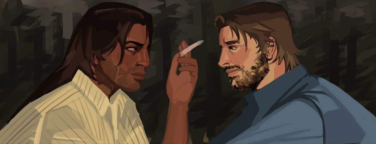 vengnnce's tweet photo. smoke break #rdr2 https://t.co/fJG52Dn6Mt