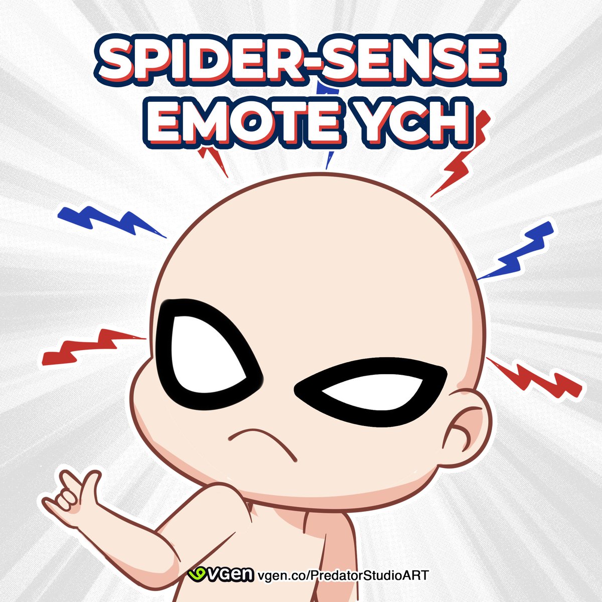 PredatorStudio4's tweet photo. 🕷️⚡24H RAFFLE⚡🕷️

One winner will get 1x Spider-Sense Animated Emote YCH!
Any character is welcome :D

To enter:
✦ Follow
✦ Like + RT
✦ Comment your OC

Feel free to tag a friend who'd love one too!
Good luck!
#EmoteArtist #Spiderman #ArtRaffle https://t.co/pWn3QyAiNg