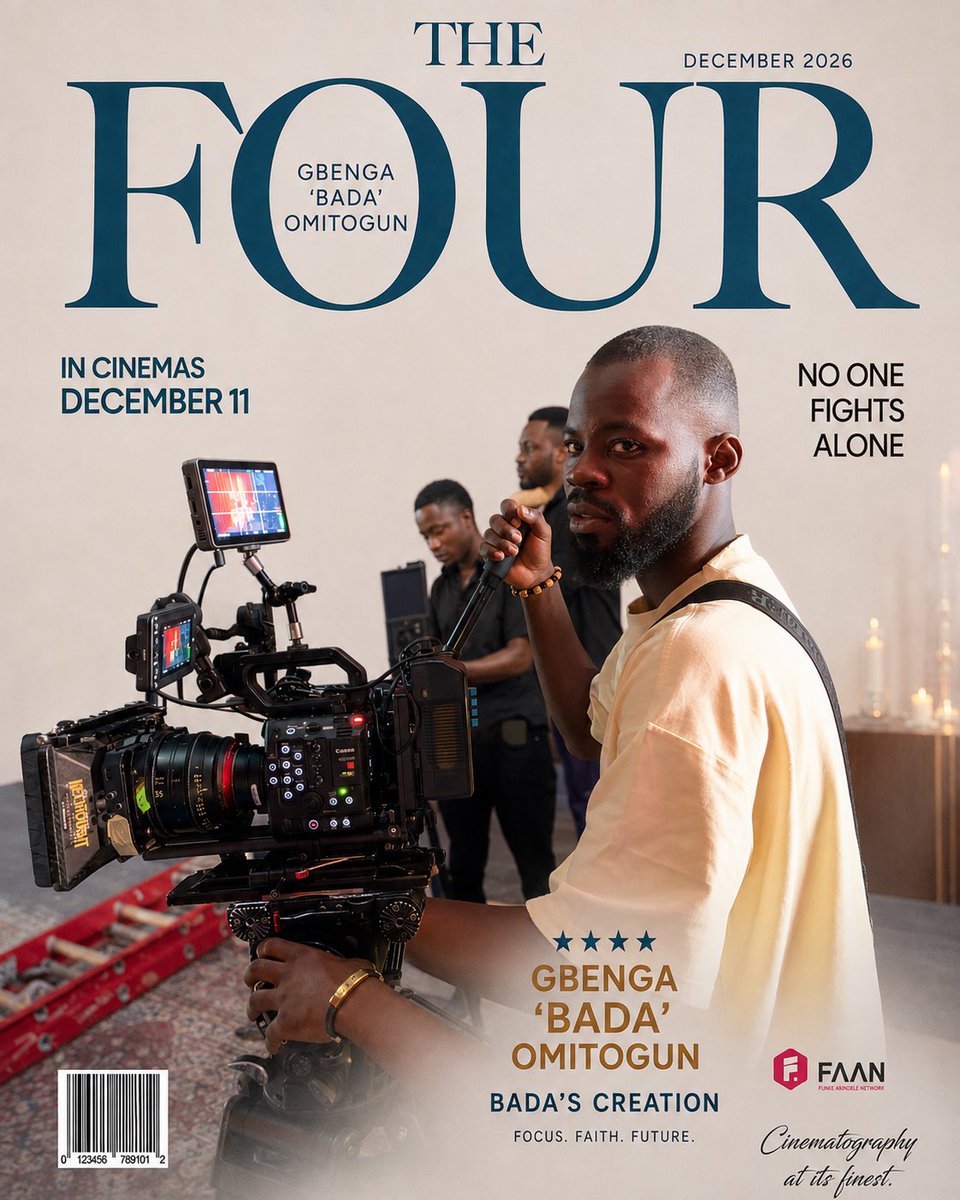 Gbenga_bada_'s tweet photo. Eyes Up, Camera On, Lens On, World On🎥📽️
Let’s join the trend 😎🎥
.
Congratulations ma’am  @funkeakindele @funkeakindele 
THE FOUR 
.
#cinematography #funkeakindele #thefour #faan #bada #thefour #funkeakindele #december https://t.co/Xh9jPsgpoL