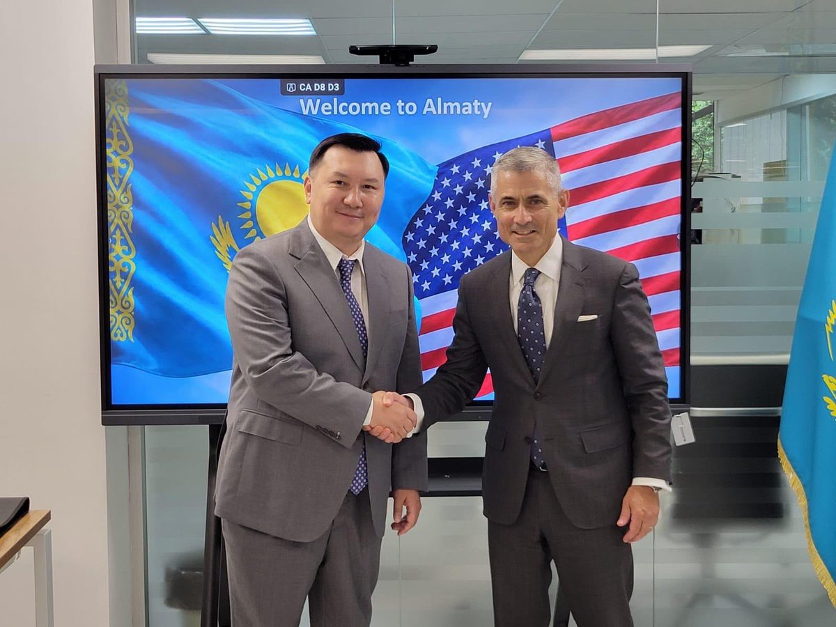 State_SCA's tweet photo. Great meeting with AlmatyInvest to hear about the city’s approach to attracting foreign investment in critical sectors. As we strengthen our commercial ties, the U.S. welcomes the opportunity to invest in Almaty and for Almaty-based businesses to invest in the United States. -- S. Paul Kapur