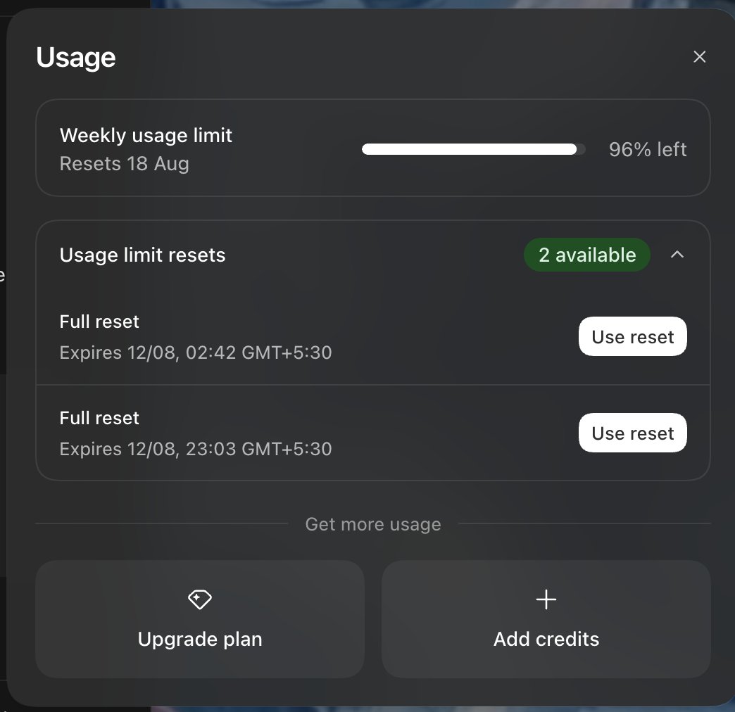 builderpublic's tweet photo. Been using Codex a lot lately instead of Claude Code.

Not seeing a major difference in output.

What I am noticing is the usage. Codex burns through usage slowly, and I'm on the SOL 5.6 at medium-high effort. Claude Code eats credits like crazy by comparison.

Usage limits are weird too. It says "resets on the 18th" and has been saying the 18th for days now, but I've had at least 3 resets in that window, plus a bunch of free on-demand resets on top.

Anyone else seeing the same?