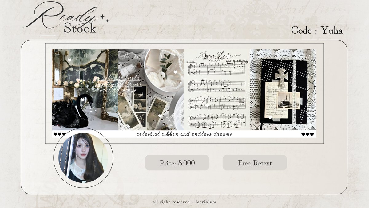 lazvinium's tweet photo. Help repost, thank you! ❤︎

Holaa, sweetlings! Aku punya layout ready stock Yuha, Ian, Carmen, dan Yeon H2H dengan price yang tertera di pict. Bisa jemput layoutnya melalui dm atau telegram Lily yaa 🎀💓

#bealanja https://t.co/LtX674dP2H