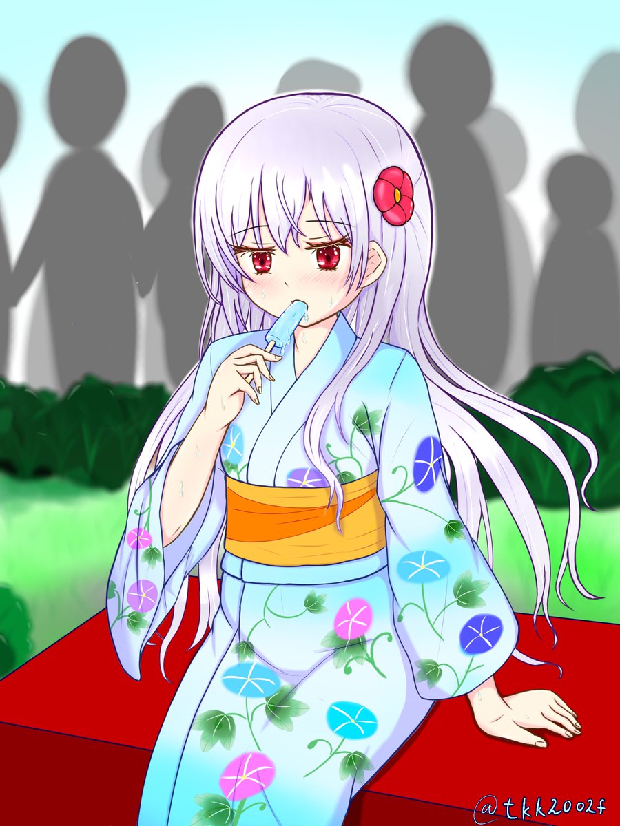 tkk2002f's tweet photo. 「暑いわね…」
夏なので🫠アイス食べてる👘浴衣雪佳ちゃん描いたにゃφ(・ω・c⌒っ 

#紡ぐ乙女と大正の月 https://t.co/B6OEMz8KmB