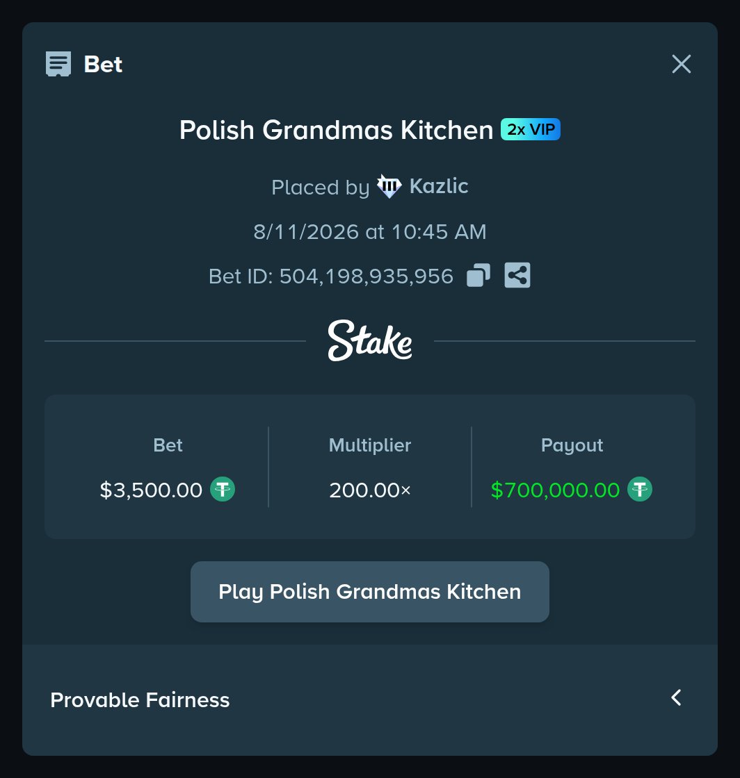 TheBetRadar's tweet photo. 💰 Big Win Just Landed

Stake — $700.7K won on Polish Grandmas Kitchen at 200×

💵 Stake: $3.5K
📈 Multiplier: 200×
💎 Profit: $697.2K
👤 Player: Kazlic
💰 Currency: USDT https://t.co/LZyJJEEXyt