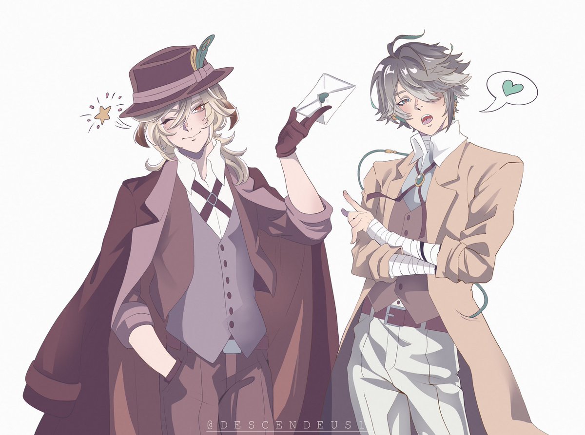 Descendeus1's tweet photo. I mean xD they act like a married couple!

Alhaitham and Kaveh as soukoku from BSD

#Alhaitham #GenshinImpact #原神 #Kaveh #haikaveh https://t.co/0IvNsEr3aJ