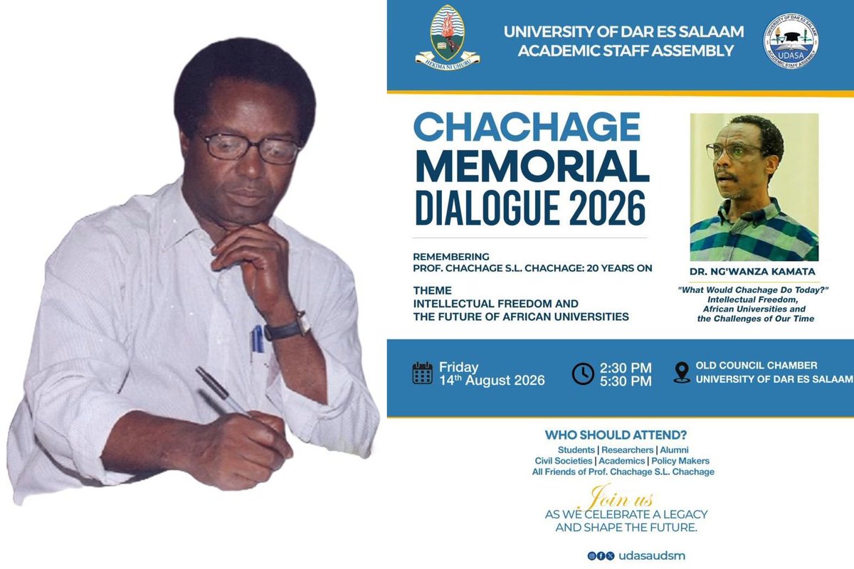 Udadisi's tweet photo. Chachage Memorial Dialogue 2026 on Intellectual Freedom https://t.co/qLIw8o9Rf5