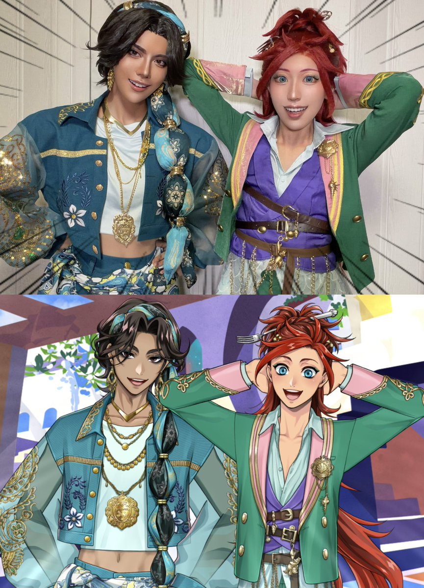 karing0_d's tweet photo. twst / cos
🪷ミナジール王子＆リエーレ王子🧜🏼‍♂️
#原作の隣に自分のコスを貼る https://t.co/cOP5IGE20p