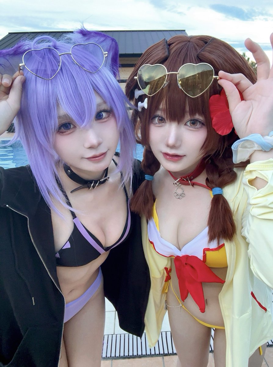 negixhanni's tweet photo. ホロライブ 
おかころ水着🍙🥐 cos https://t.co/alTtiBiCNI