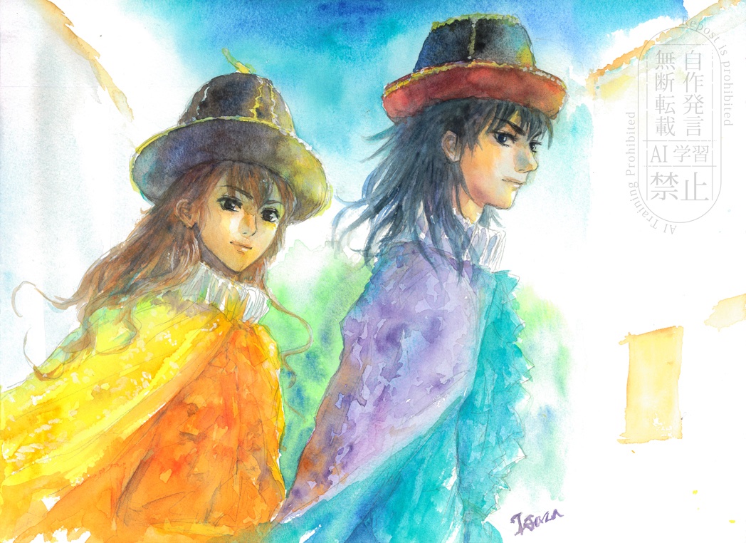 isasauo's tweet photo. 🤴と☁️

去年描いて写真だけアップした絵。スキャンしてきたよ https://t.co/EoILmeTjXL