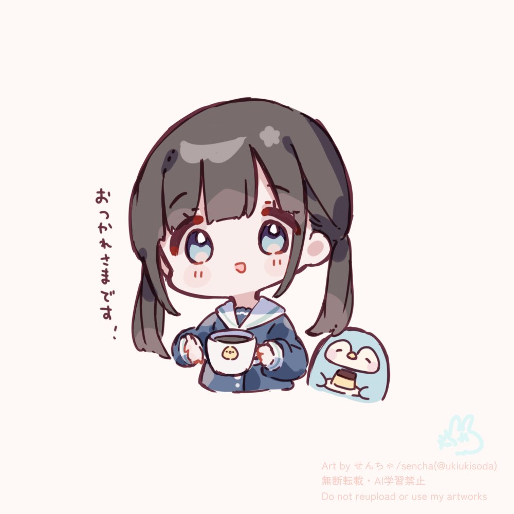 ukiukisoda's tweet photo. おさげちゃんとぽちゃぺんぎん
https://t.co/8jw03XcAC6

新しいLINEスタンプがリリースされました！
是非使っていただけると嬉しいです🐧✨ https://t.co/wTg6fAB827
