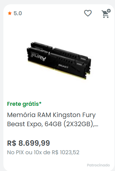 ekkoaespa's tweet photo. @crflpereira comprei final do ano passado

a mesma RAM hoje 

k k k k k k https://t.co/zNN5JnXFE6