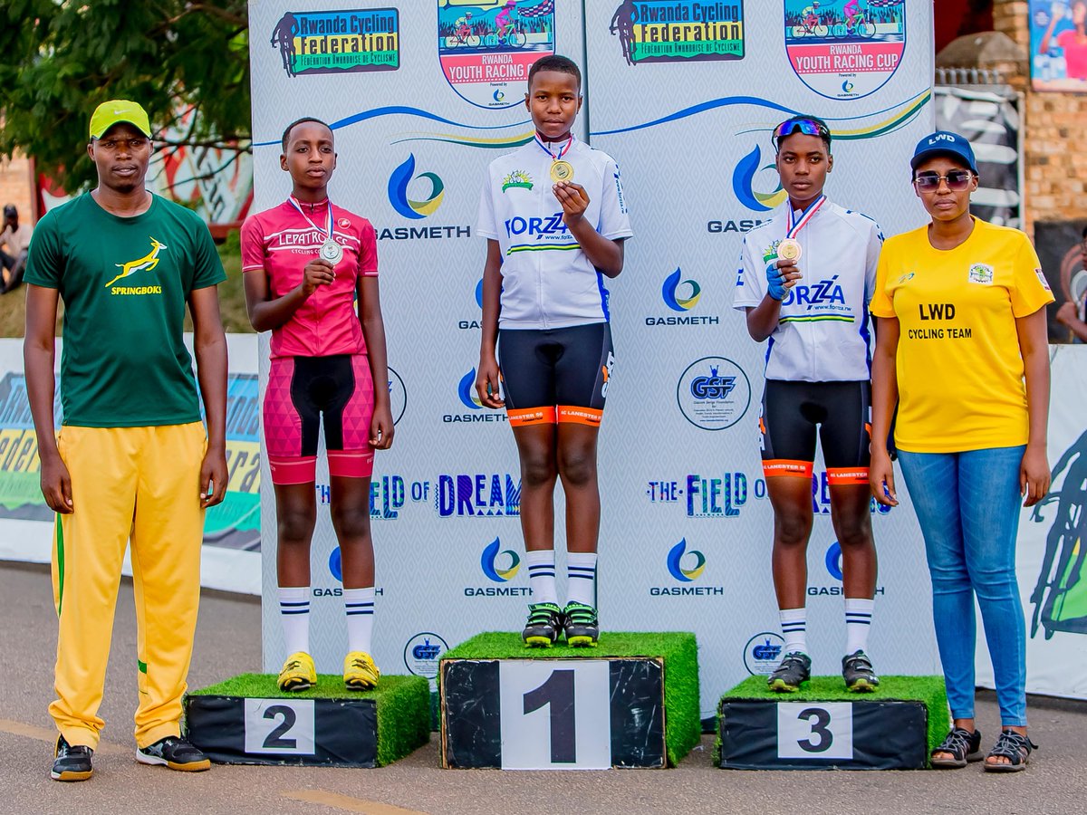 cyclingrwanda's tweet photo. Rwanda Youth Racing Cup 2026
▪️Round 7
▪️Podium Photos & Results
▪️Minimes Girls (U15)
🥇Umutoni Alice (Les Amis Sportifs)
🥈Girugusenga Keza Nadine (Twin Lakes)
🥉Nzabonimana Princess (Les Amis Sportifs)
#GasMeth #GSF #YouthRacingCup2026 #YouthRacingCup #Rwanda https://t.co/awQ24GEHhc