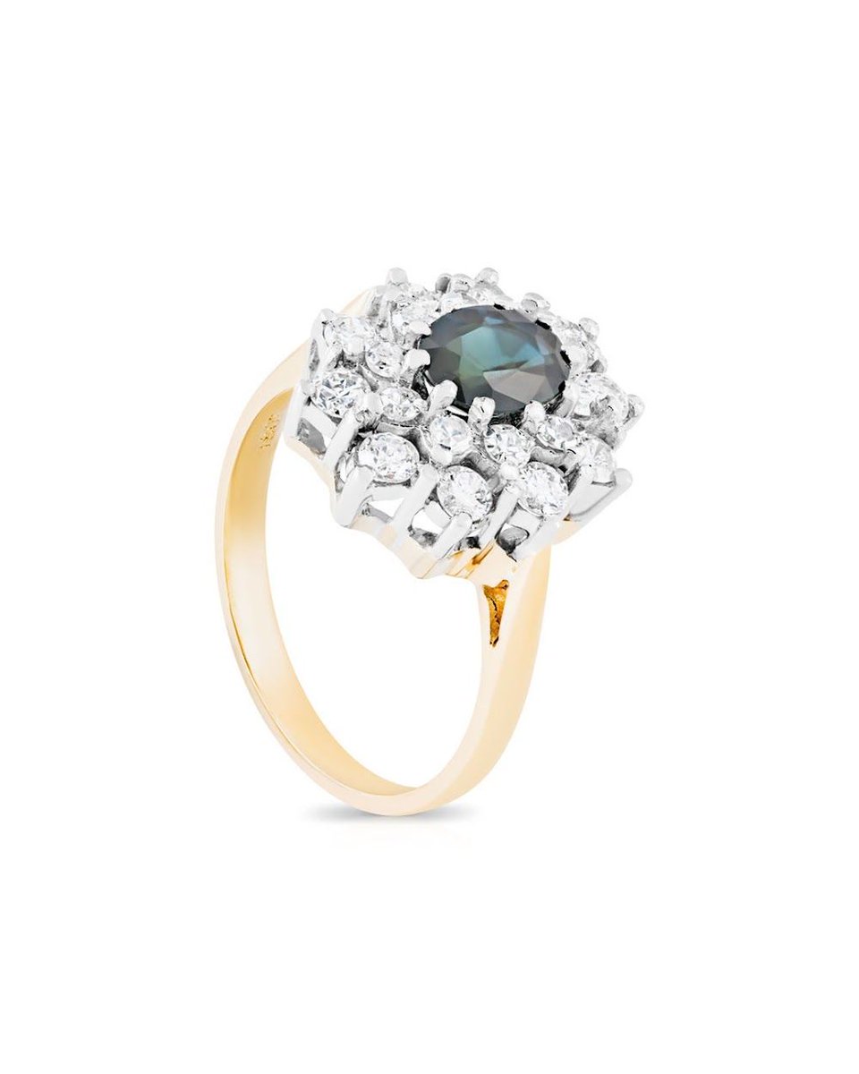 shopprestigelux's tweet photo. Sapphire And Diamond Yellow Gold Halo Ring — 0.70ct sapphires, 0.60ct diamonds. Shop now: https://t.co/90BAAQRi2g | SKU: STK028548 #shopprestige #prelovedluxury https://t.co/z8QBRbI42Q