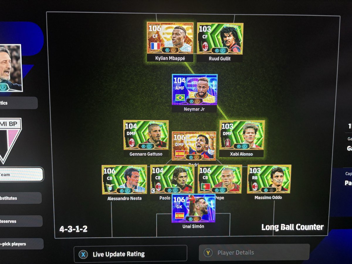 MarvinUnchart98's tweet photo. @kingofpesnation @Konami @play_eFootball @eFHUBx Last improvements are Vieira and a new Hole Player at AMF or? https://t.co/3Fp6GgqjY3
