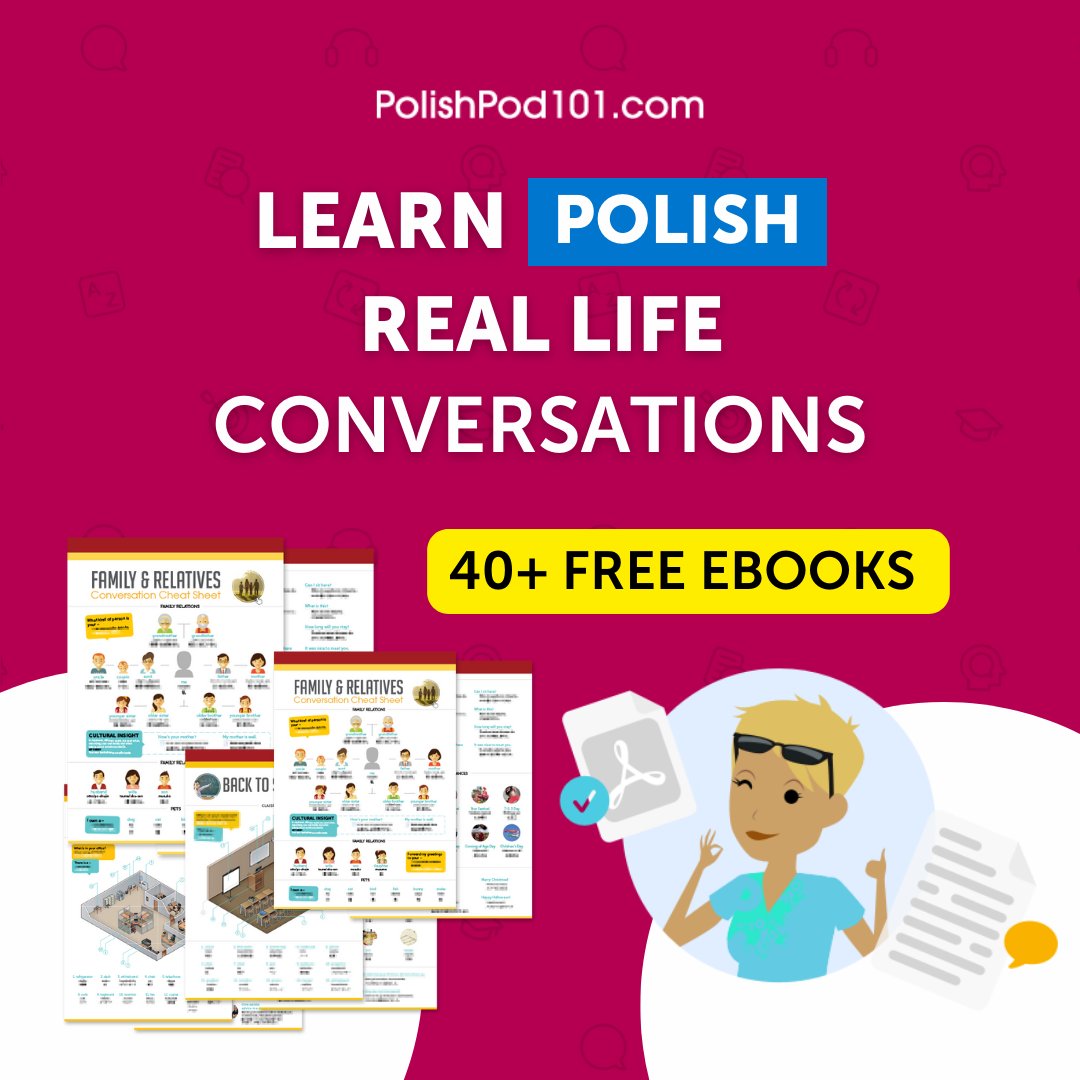 PolishPod1O1's tweet photo. You just found a bundle of 40+ FREE Polish PDF lessons. Want ’em? 🥳 Grab here: https://t.co/m4Cj17n6LB https://t.co/6cakr2PUfn