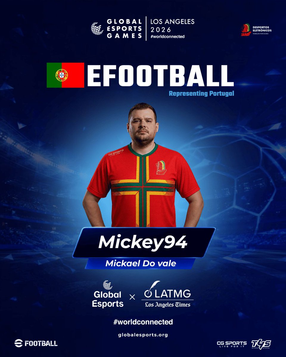 fpdeoficial's tweet photo. ⚽️ Mickael "Mickey94" Do vale, vencedor da Taça de Portugal 2026,  é o representante nacional de eFootball nos qualificadores para o Global Esports Games Los Angeles 2026 ! 

@mickey94120 

🌐 https://t.co/RsGEwI1Y0b

#travel4sports
#cgsports

@GE_Federation
@TheLATMG
#Trivandi 

#RoadtoLA #GEGLA26 #worldconnected #FPDE #Esports #EsportsPortugal #VisãoEsports2030 #MaisqueumjogoSomosDesporto #Portugal #eFootball #eFootball26 #goal