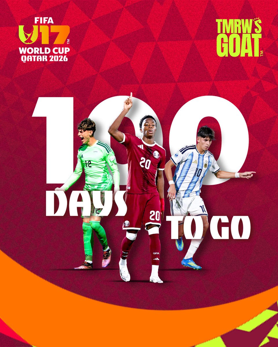 FIFAWorldCup's tweet photo. Tomorrow's stars, today ✨​
​
100 days to go till the #U17WC! 🇶🇦 https://t.co/dxSxF0lYEX