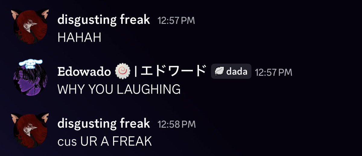 devilmayeddie's tweet photo. disgusting freak thinks I am a freak https://t.co/1wJt4QSsZo