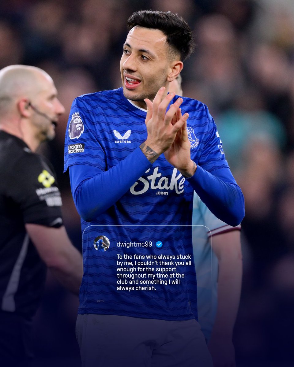 Everton's tweet photo. Dwight's goodbye. 💙 https://t.co/o8E7PMUzFI