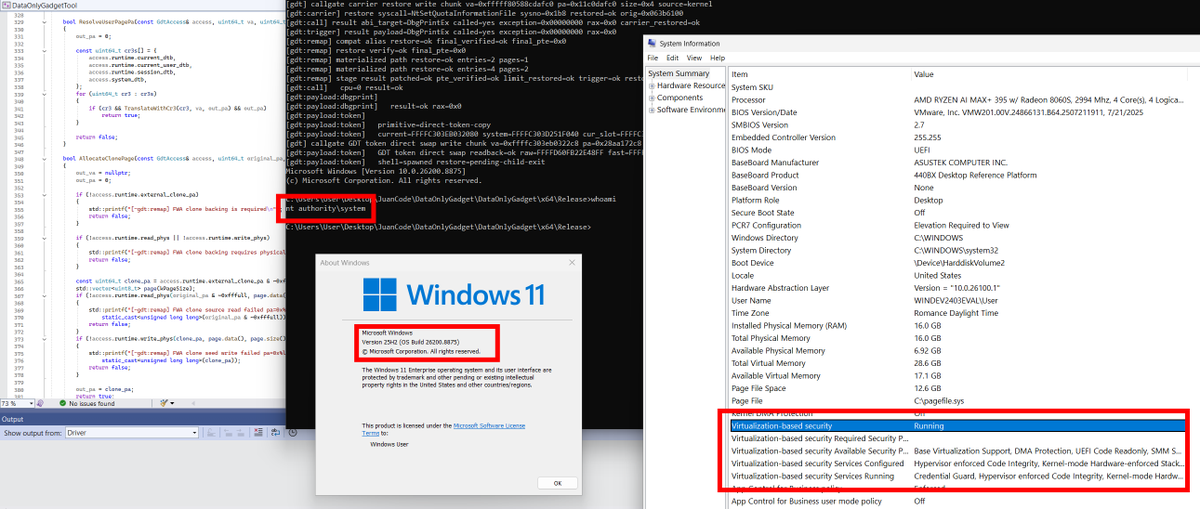 Exploit_Pack's tweet photo. What if an old processor mechanism could still be part of the attack surface?

GDT Table Hijacking and FWA on Windows 11.

Read: https://t.co/zS4sI5I8bO

#KernelExploitation #ExploitDevelopment #WindowsInternals #ReverseEngineering #InfoSec #CyberSecurity #VulnerabilityResearch https://t.co/q37TaAHf96