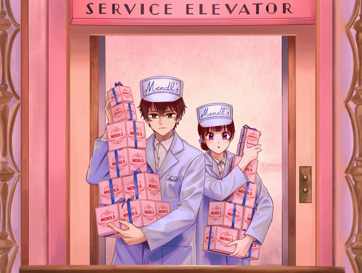 novelia_art's tweet photo. 호타에루로 영화 장면 그려보기.
#氷菓 #hyouka #TheGrandBudapestHotel https://t.co/yv4HyH1Oqn