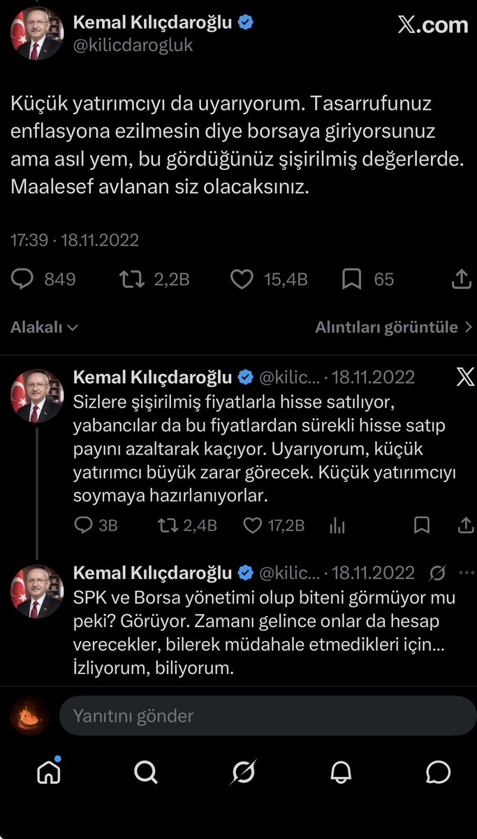 Samet72771756's tweet photo. @FinansSohbet Kendisinden pek haz etmem ama bu twetten sonra borsa eskisi gibi olmadı https://t.co/qplXqkZFDG