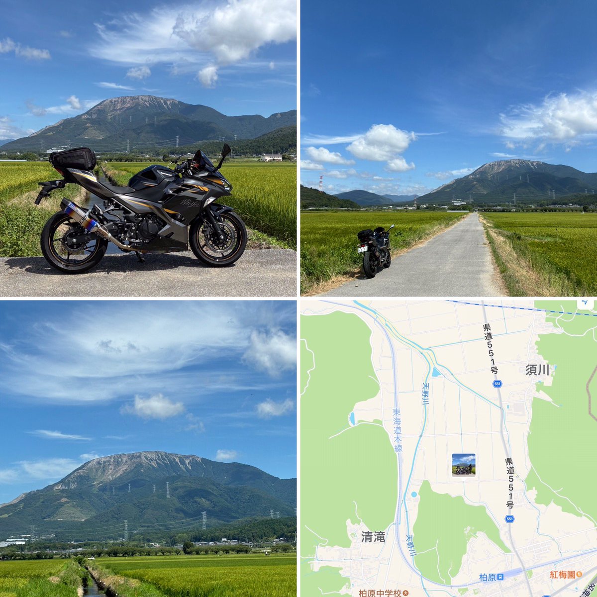 kinkansan's tweet photo. ニンジャ400で滋賀県米原市柏原から伊吹山を見に行ってきました。今日はスカッとした晴れでした。いつもの気が遠くなるような暑さでなくて良かったです。
#ニンジャ400
#伊吹山 https://t.co/dqiF8Oh5Jp