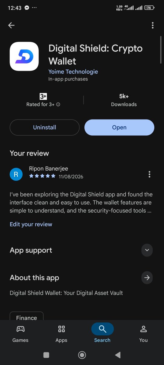 RiponBanerjee12's tweet photo. User-friendly wallet..very comfort to use it..you can try this wallet and earn💸 https://t.co/jhvQNSI8gr