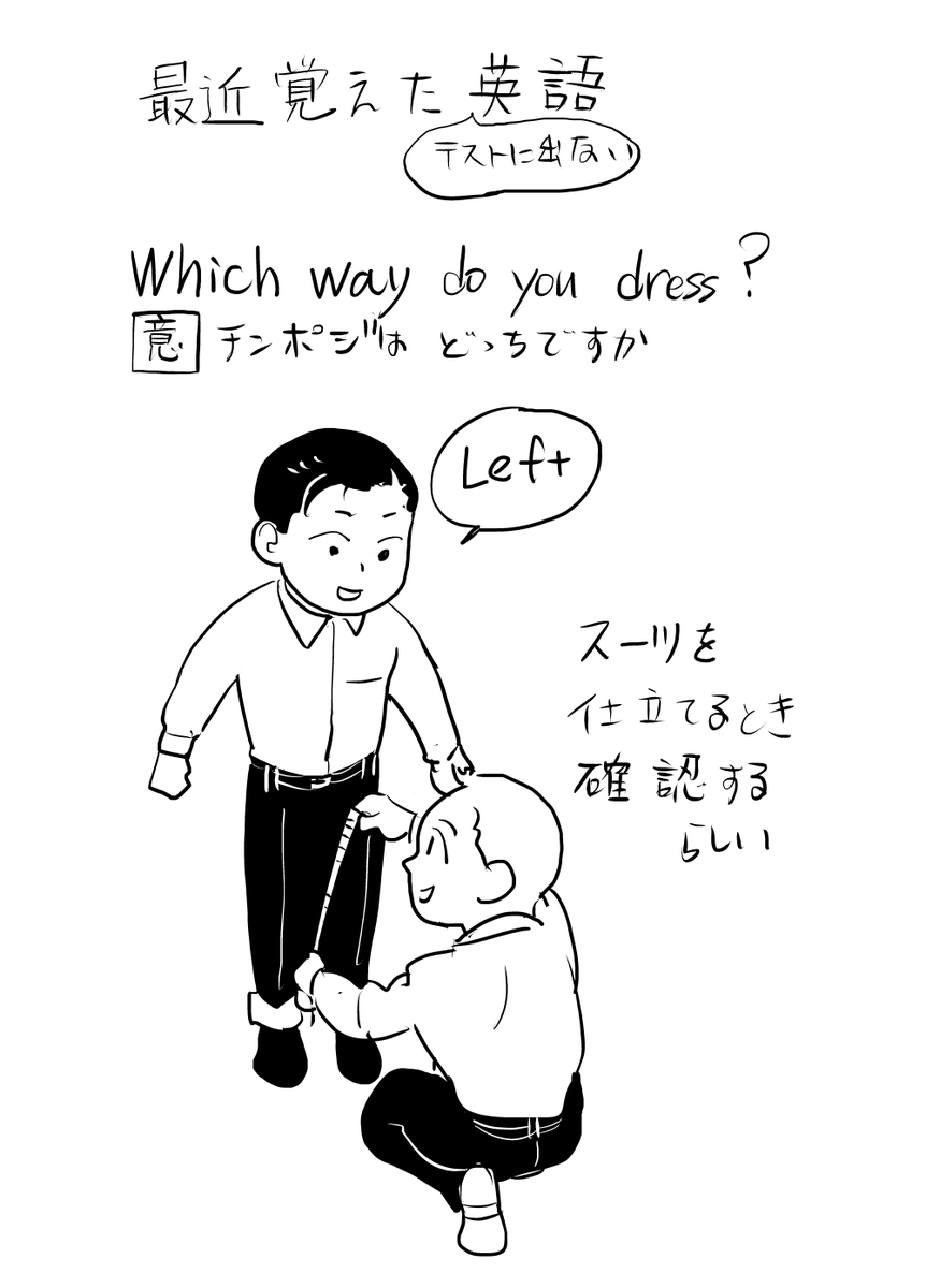 wakasato_'s tweet photo. イギリスなどでスーツを作る時に使うらしい英語 https://t.co/2w9lzGGigI