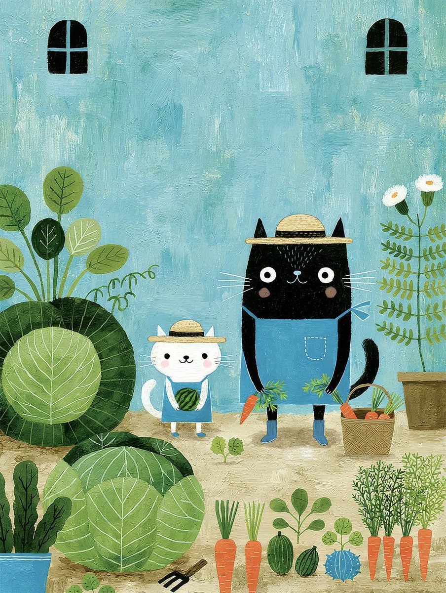 green3_cat's tweet photo. ねこさんの野菜畑 0811 🥕🥬🐈‍⬛
ーにんじん一本、キャベツひとつ。今日は豊作ー https://t.co/B5Wfc6n0Lf