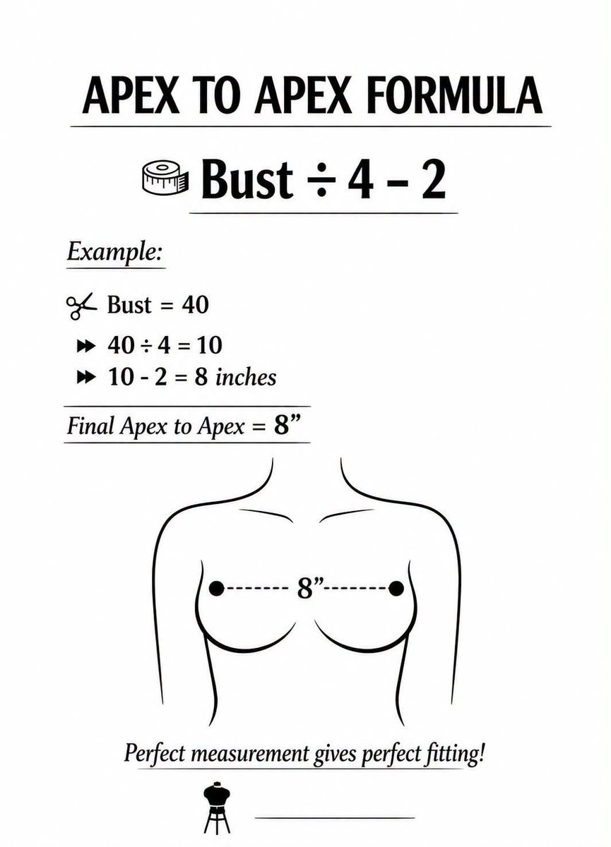 QuietPenStyle's tweet photo. How to get the measurements of N!pple to n!pple point. If you didn’t measure the people. Or for ready to wear https://t.co/zEqDf9RjeK