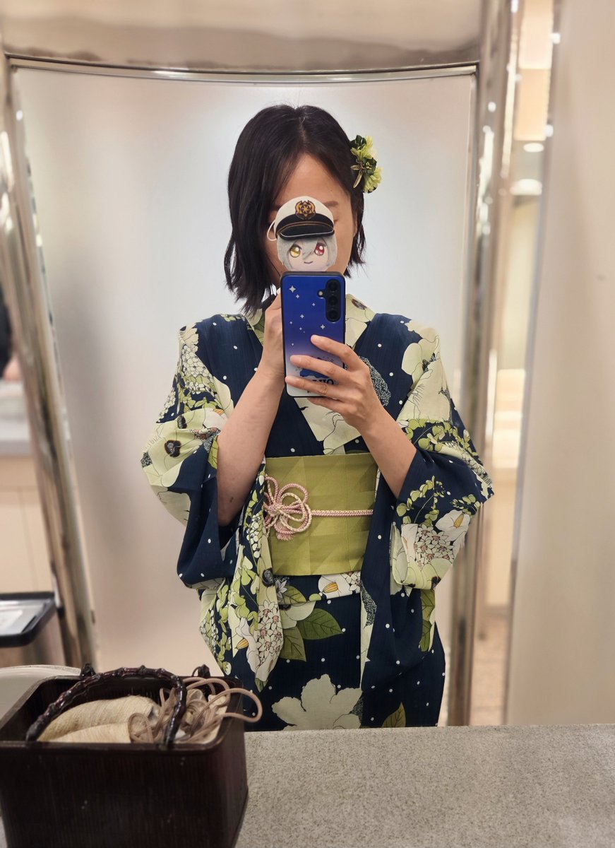 amarinatsu's tweet photo. 今日は浴衣チェキ会なるものがあったのでレンタル浴衣でした👘💚 https://t.co/7VINIppTa6