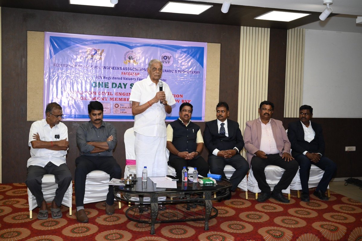 faceat_official's tweet photo. திருச்சியில் 06.06.2026 அன்று நடைபெற்ற மதிப்பீட்டாளர் பயிற்சி முகாம் சிறப்பாக நடைபெற்றது.

#Trichy #ValuersTraining #Valuation #CivilEngineers #EngineersAssociation #FACEATP #ProfessionalDevelopment #EngineeringCommunity #TamilNaduEngineers https://t.co/wAkBPq3yc6
