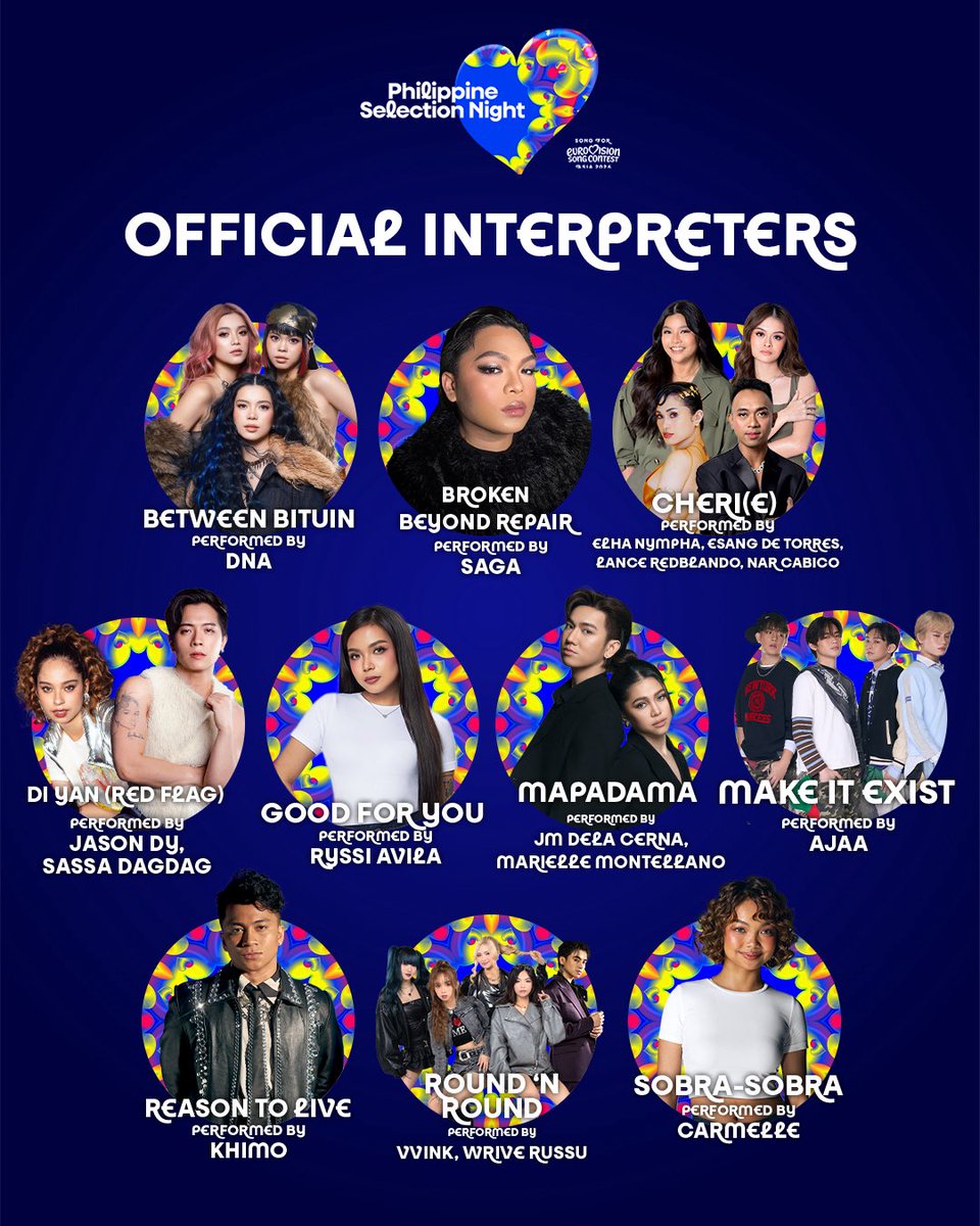 ABSCBNpr's tweet photo. Handa ka na bang pumili, Pilipinas? Meet the voices bringing life to our 10 entries for Eurovision Song Contest Asia 🇵🇭!  🌏🎶

Philippine Selection Night
🎶 SONG DROP: 08.17.2026 (6PM PHT)
🗓️ FINALS NIGHT: 08.30.2026 https://t.co/3EwSLunmPa