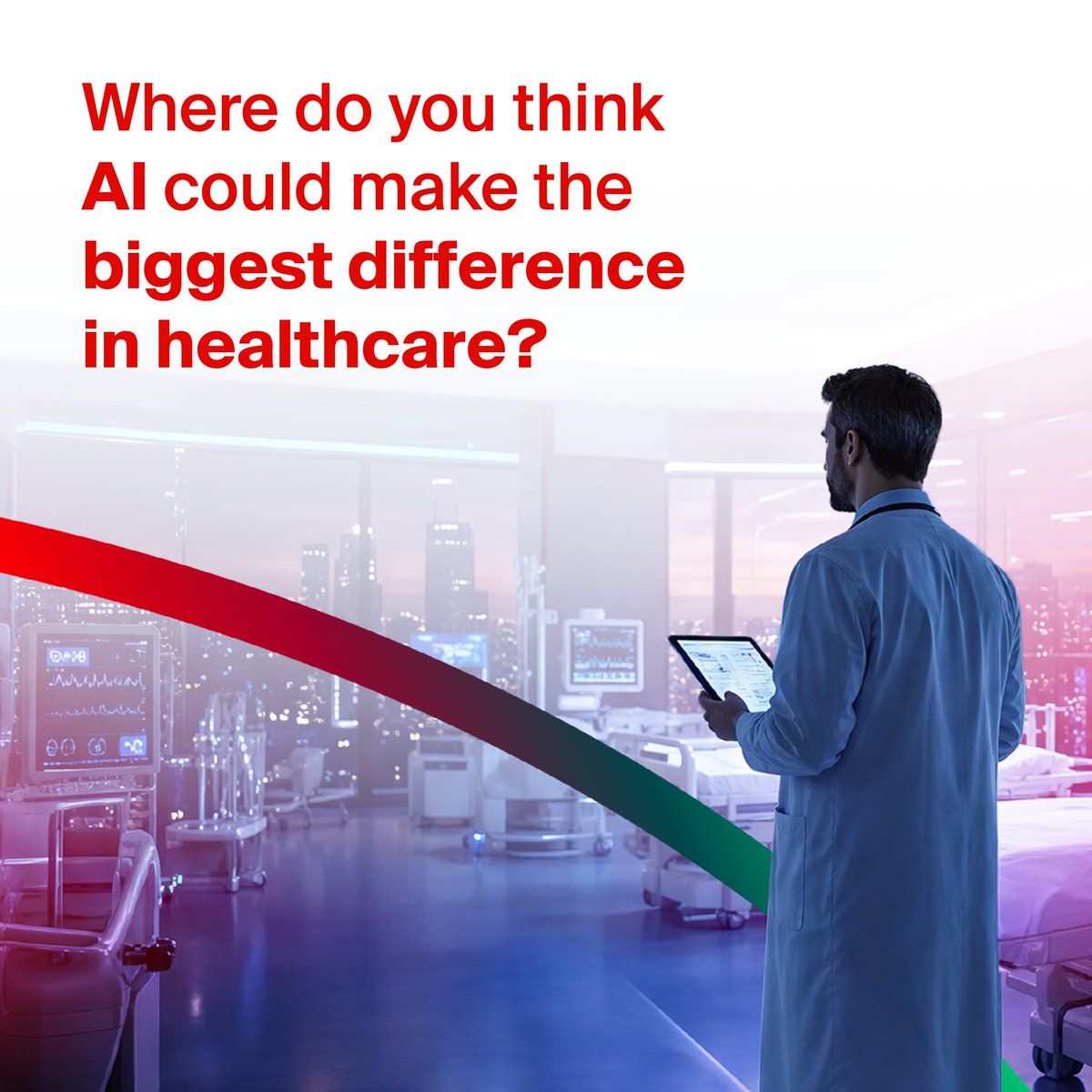 etisalat's tweet photo. The future of healthcare is where AI meets human expertise. At e&amp;, we believe responsible AI can empower people, improve experiences, and unlock better outcomes.

What healthcare challenge could AI solve best?

#eAnd #AI #Healthcare #Tech https://t.co/R7mVrxdso0