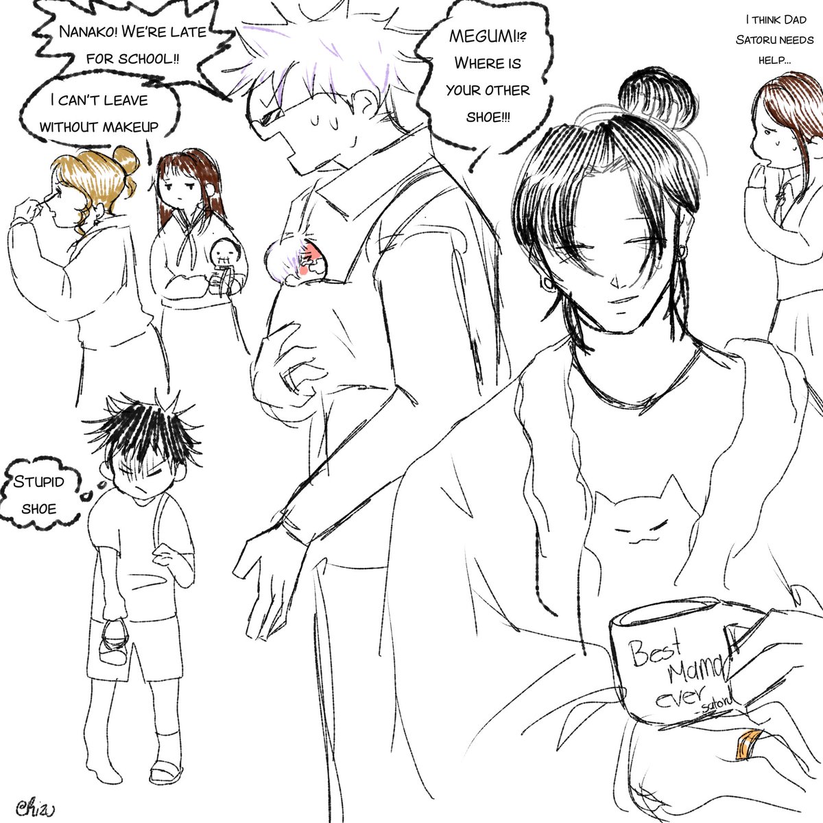 accperson23's tweet photo. Suguru challenged Satoru to take the children in a traditional way to school... Without teleporting.
#五夏 #goge #satosugu #stsg #gojosatoru #getosuguru https://t.co/hzsRqBFati