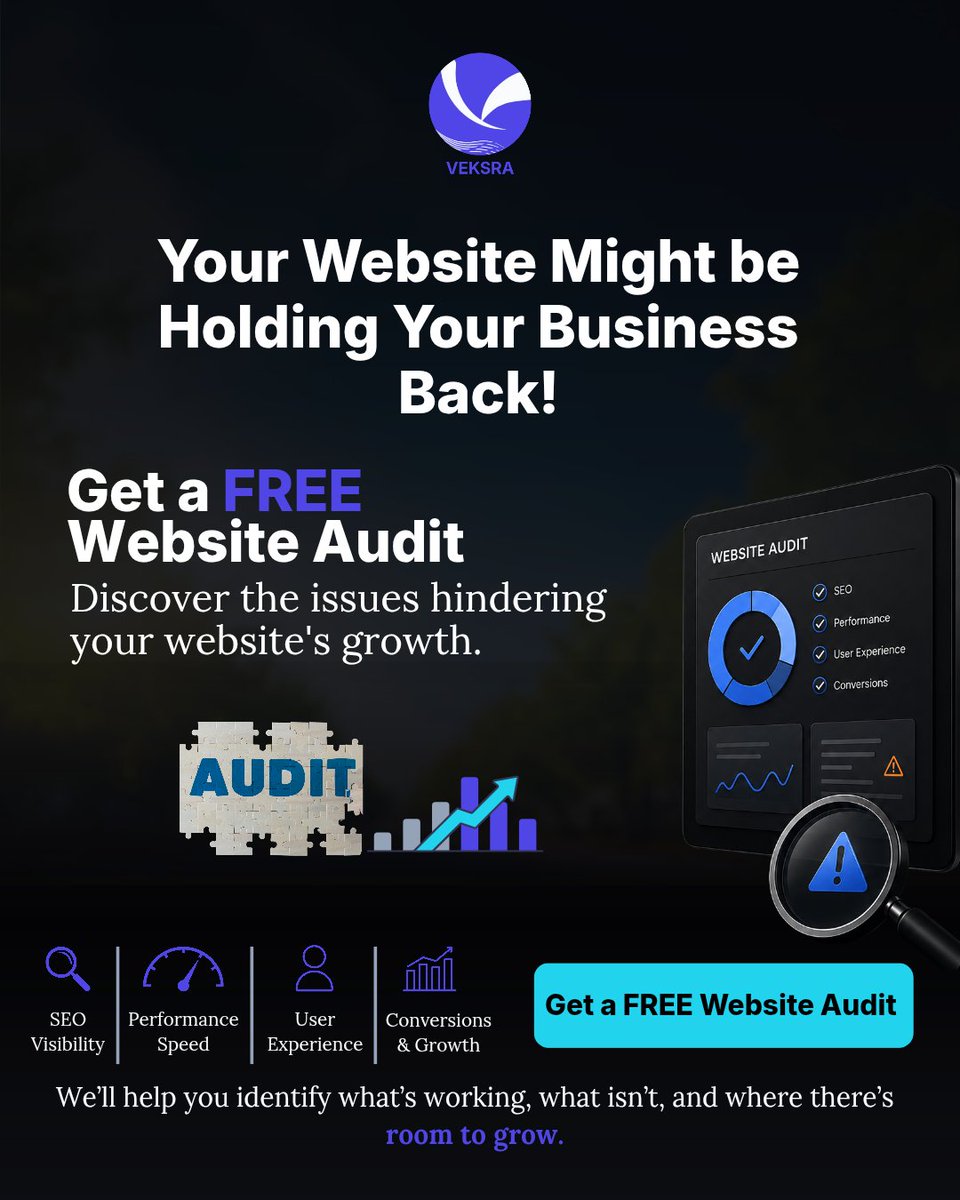 veksra's tweet photo. Find the hidden issues hindering your website growth and customers conversions. Get a free website audit from 
https://t.co/077qYEXQfs

#veksra #websiteaudit #seo #aiseo #websiteoptimization https://t.co/UbVVjx9Wli