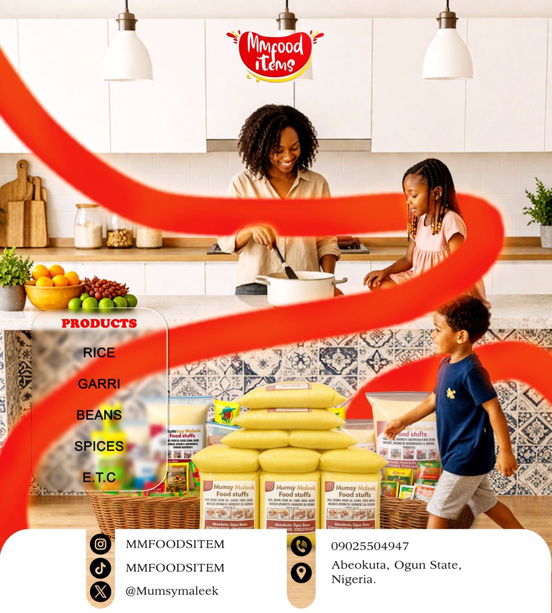 mumsymaleek's tweet photo. Your money may be doing hide and seek 😂 but hunger must not win👍
Shop quality, affordable foodstuff at MMFOODS. 🛒❤️
🍚 5kg Rice — ₦8,000
🍚 10kg Rice — ₦16,000
Combo Pack Available from ₦10,000 upward
📍 Abeokuta, Ogun State
🚚 We Deliver Nationwide
#Vendorena #QualityRice