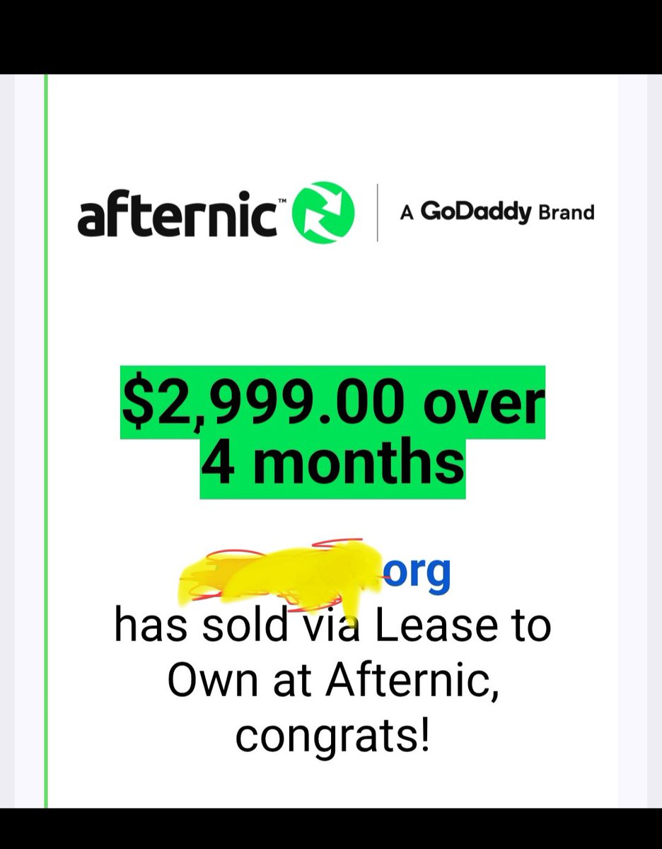 Zeekhan2077423's tweet photo. Sold inbound on Afternic. Hand registered, hold time 6 months .
Will disclose the name once transfer is completed . 
Thanks @afternic
Check out https://t.co/C2K77flR4Y for more high quality brand names. #domain https://t.co/gtdUFOUVMv