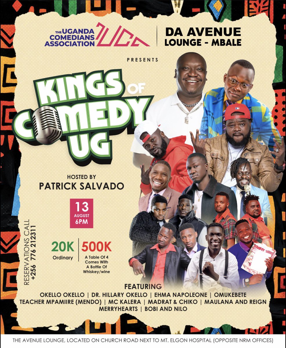 MR_IZAKKING's tweet photo. Mbale ! this week thursday is for laughing ๐คฃ๐คฃ๐คฃ @idringp Has brought the rral comedy majje for us at Da Avenue Lounge. I cant wait for this one๐ฅฐ๐ฅฐ #UgComedy #PatrickSalvado https://t.co/cFjb2cKzhm