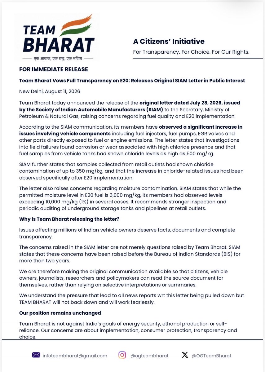 OGTeamBharat's tweet photo. As promised to the citizens here is the said SIAM Report which is being withheld from you and we believe in absolute transparency so here you go https://t.co/oLfl0cs7Ec