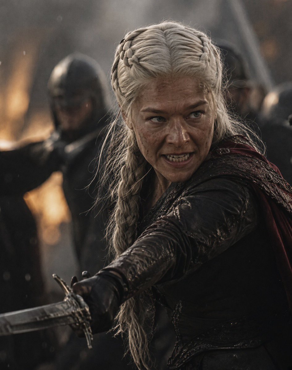 Bridgetrso's tweet photo. This Rhaenyra is terrifying. Next season though.
Be honest would you rather face her or Daemon?

#HOTD  #HouseOfTheDragon https://t.co/gsJezbK32D