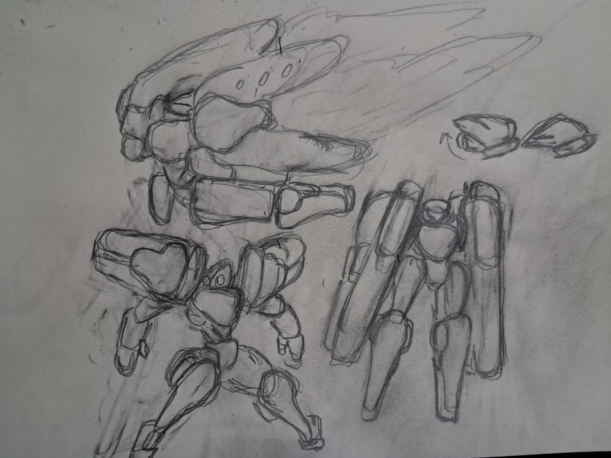 EnthusiastBlue's tweet photo. #mecha #doodle
Some more mecha concepts. This ones called foil, inspired by the hammer head from iron blooded orphans, as well as the LC from armoured core 6 https://t.co/DpWFdWYyZE