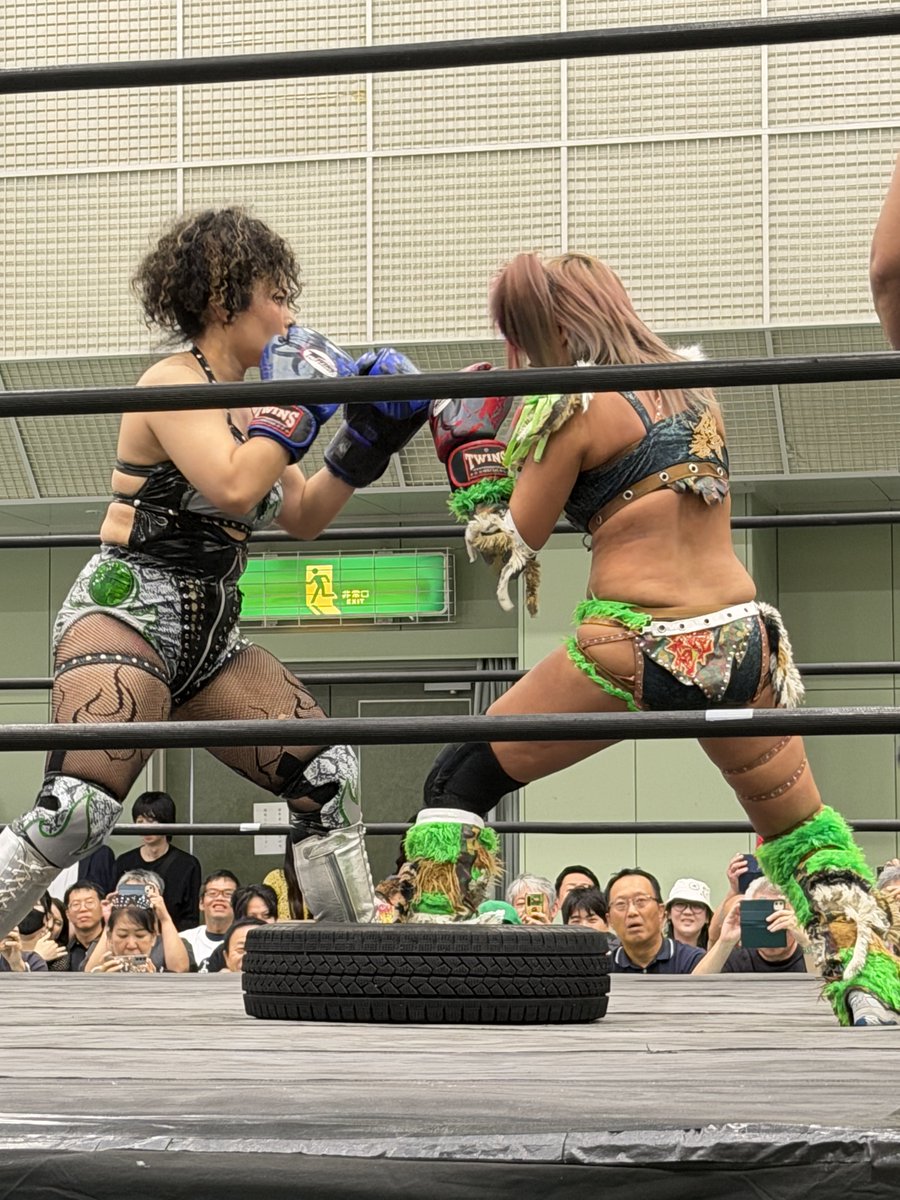 shoot0605's tweet photo. 今日のウナちゃん🦖🔥
堺プロレス
セミファイナル vsZONES

#ウナギ・サヤカ #ひつま武士 https://t.co/OF3Z2cBBne